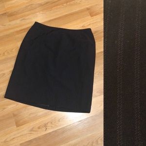 Fully lined classic black pinstripe office skirt